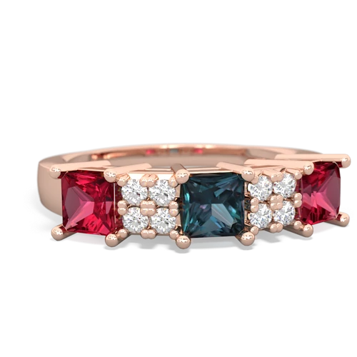 Lab Alexandrite Lab Created Alexandrite with Lab Created Ruby and Lab Created Alexandrite Three Stone ring Ring