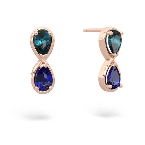 alexandrite-lab sapphire infinity earrings