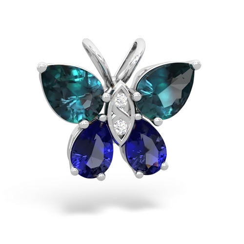 alexandrite-lab sapphire butterfly pendant