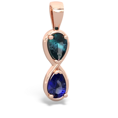 alexandrite-lab sapphire infinity pendant