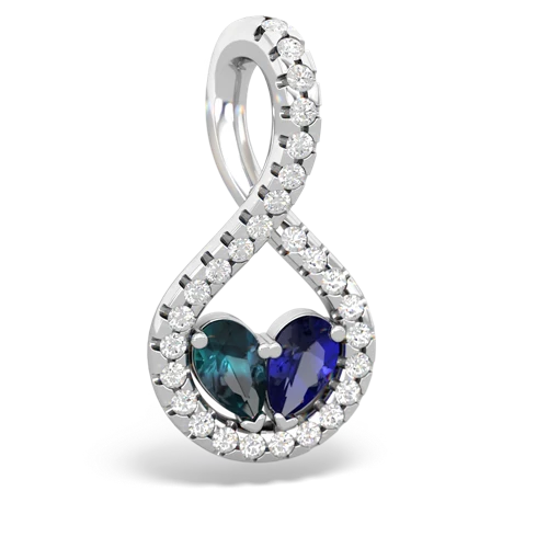 alexandrite-lab sapphire pave twist pendant