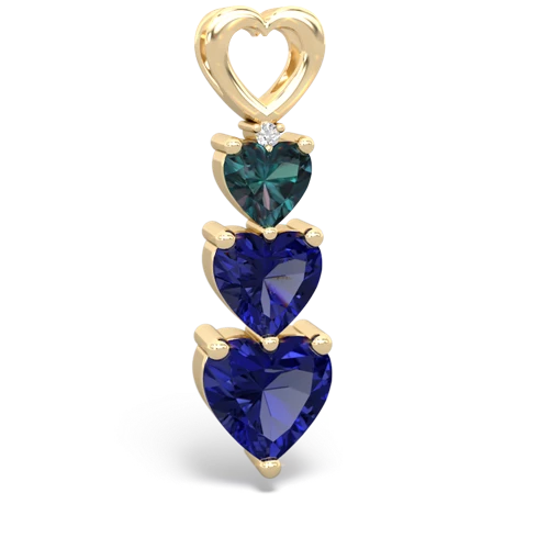 Lab Alexandrite Lab Created Alexandrite with Lab Created Sapphire and Genuine Fire Opal Past Present Future pendant Pendant