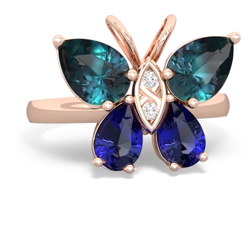 alexandrite-lab sapphire butterfly ring