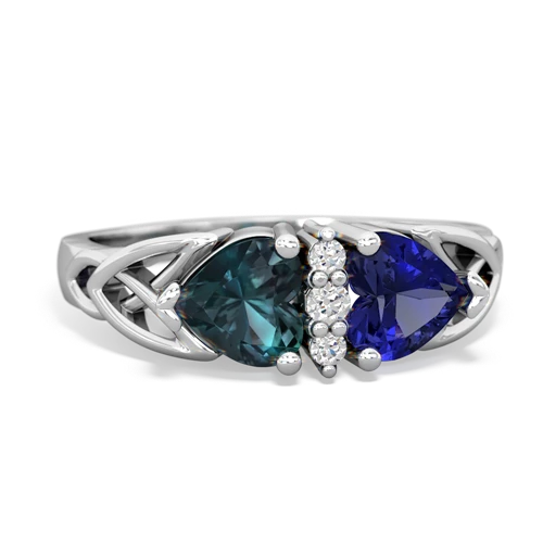 alexandrite-lab sapphire celtic ring