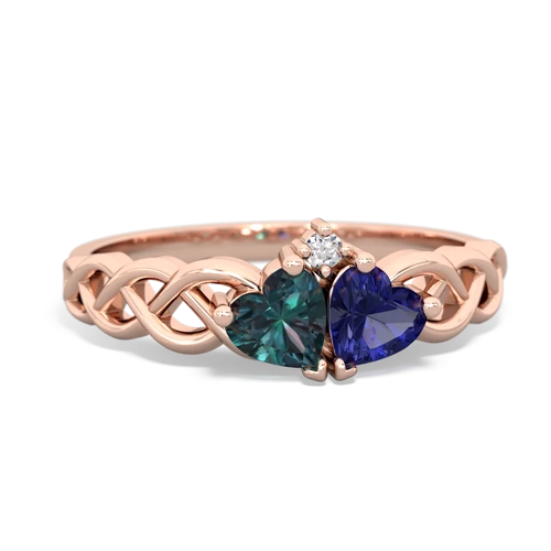 alexandrite-lab sapphire celtic braid ring