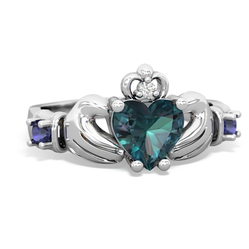 alexandrite-lab sapphire claddagh ring