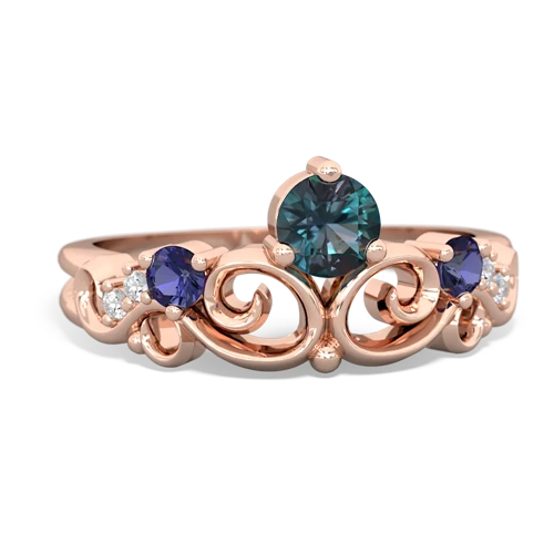 Lab Alexandrite Lab Created Alexandrite with Lab Created Sapphire and Genuine Aquamarine Crown Keepsake ring Ring