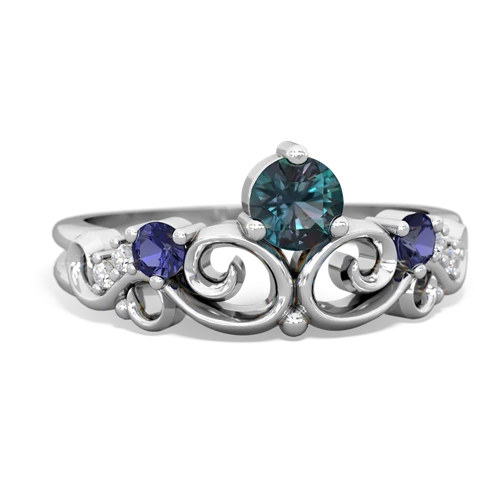 alexandrite-lab sapphire crown keepsake ring