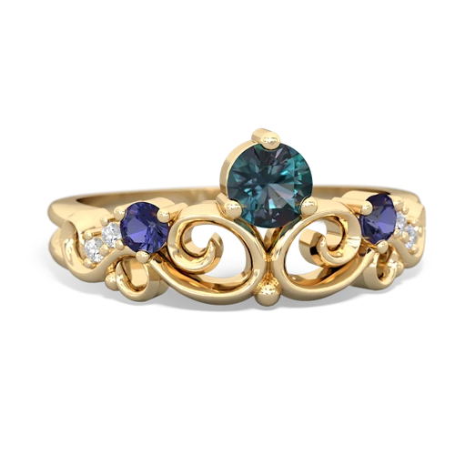 alexandrite-lab sapphire crown keepsake ring