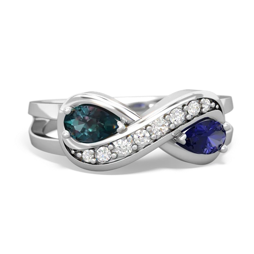 alexandrite-lab sapphire diamond infinity ring