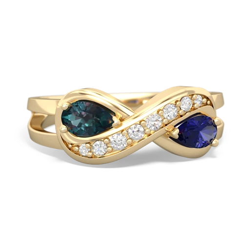 alexandrite-lab sapphire diamond infinity ring