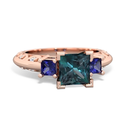 alexandrite-lab sapphire engagement ring