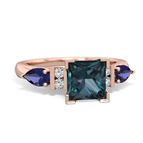 alexandrite-lab sapphire engagement ring