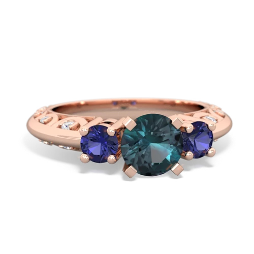 alexandrite-lab sapphire engagement ring