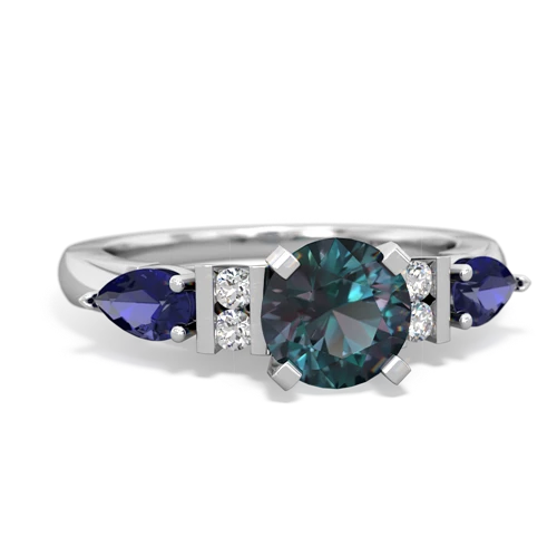 alexandrite-lab sapphire engagement ring