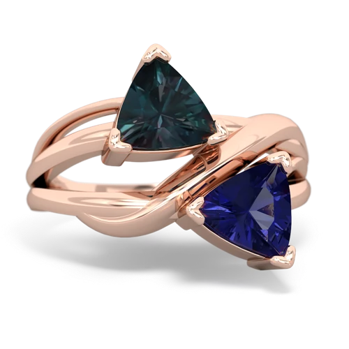 alexandrite-lab sapphire filligree ring