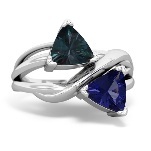 alexandrite-lab sapphire filligree ring