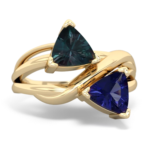 alexandrite-lab sapphire filligree ring