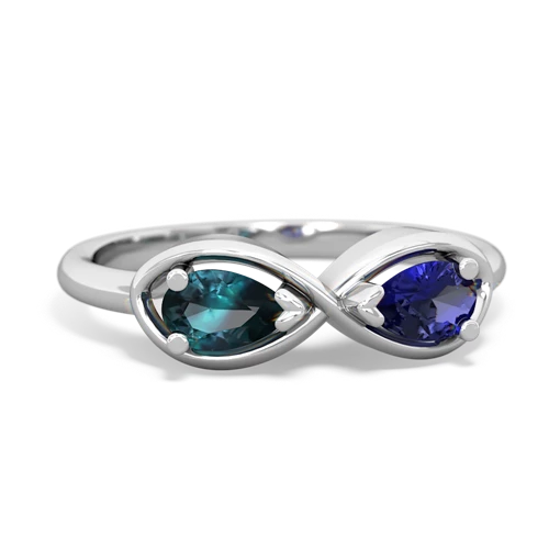 alexandrite-lab sapphire infinity ring