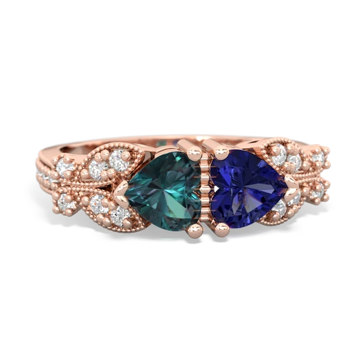 alexandrite-lab sapphire keepsake butterfly ring