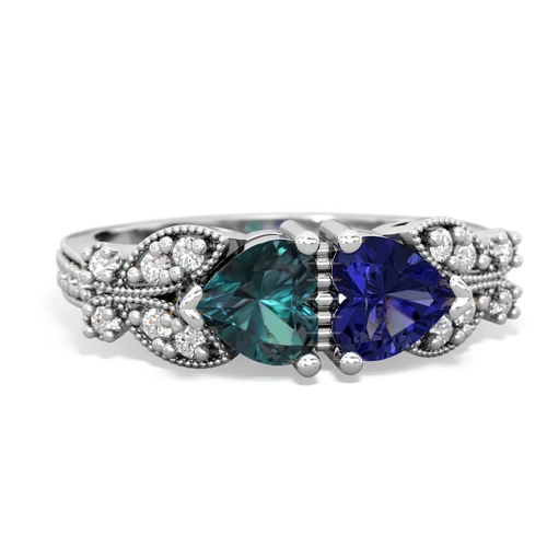 alexandrite-lab sapphire keepsake butterfly ring