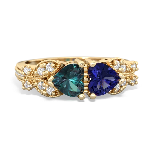 alexandrite-lab sapphire keepsake butterfly ring