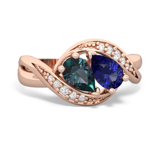 alexandrite-lab sapphire keepsake curls ring