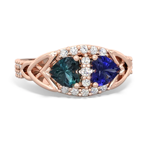 alexandrite-lab sapphire keepsake engagement ring