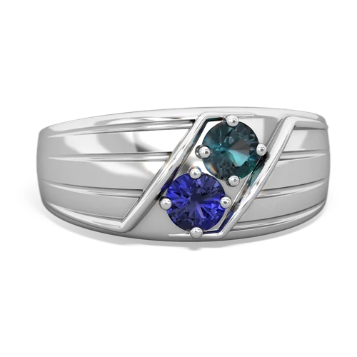 alexandrite-lab sapphire mens ring