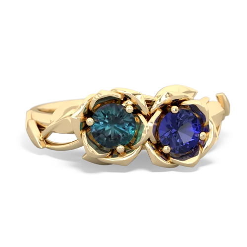 alexandrite-lab sapphire roses ring