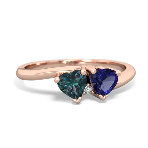alexandrite-lab sapphire sweethearts promise ring