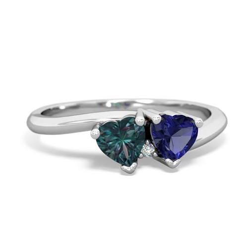 alexandrite-lab sapphire sweethearts promise ring