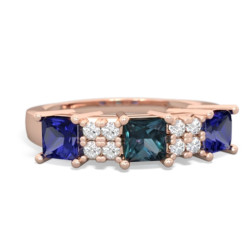 Lab Alexandrite Lab Created Alexandrite with Lab Created Sapphire and Genuine White Topaz Three Stone ring Ring