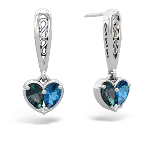 alexandrite-london topaz filligree earrings