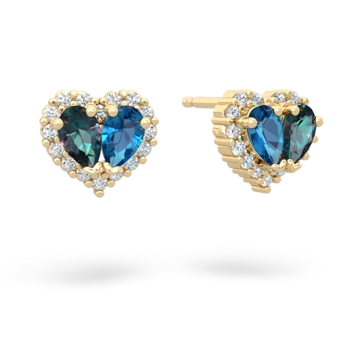 alexandrite-london topaz halo-heart earrings