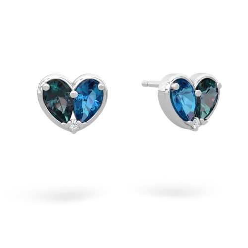 alexandrite-london topaz one heart earrings