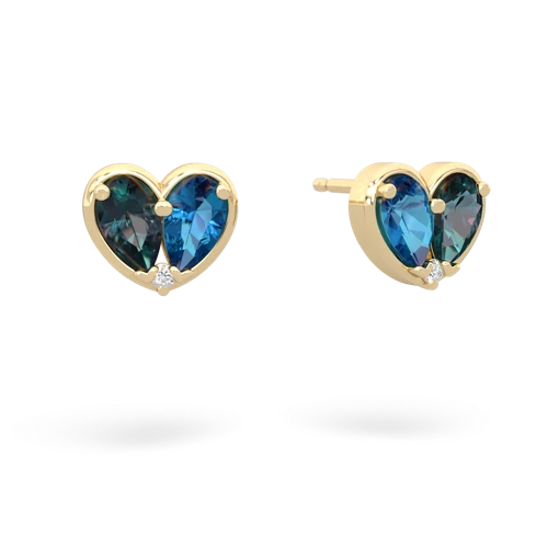 alexandrite-london topaz one heart earrings