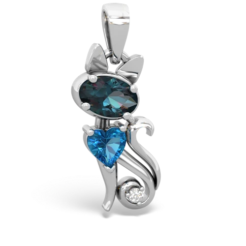 alexandrite-london topaz kitten pendant