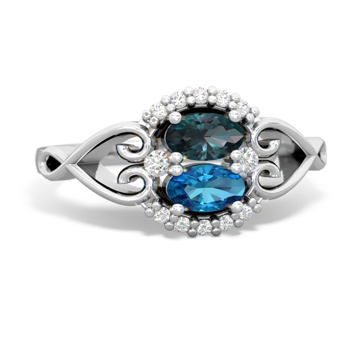 alexandrite-london topaz antique keepsake ring