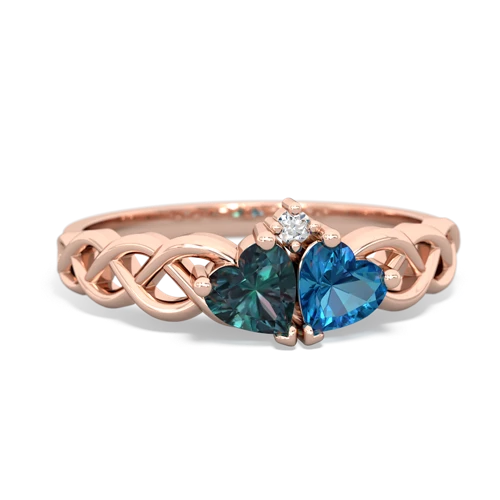 alexandrite-london topaz celtic braid ring