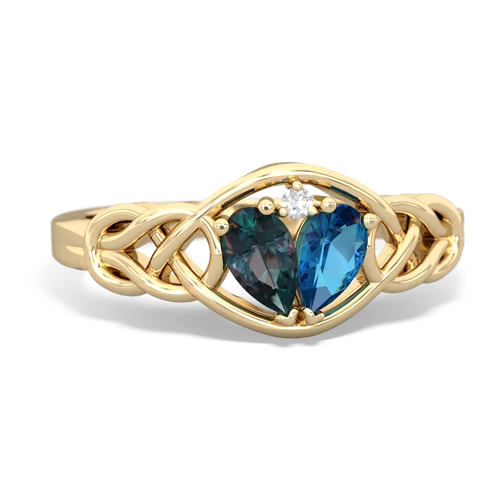 alexandrite-london topaz celtic knot ring