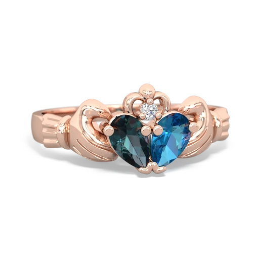 alexandrite-london topaz claddagh ring