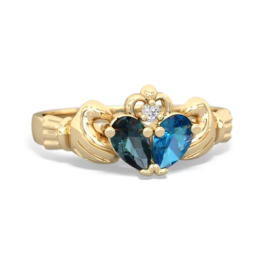 alexandrite-london topaz claddagh ring