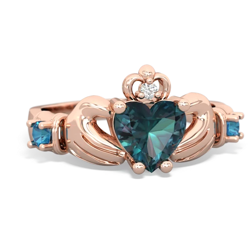 alexandrite-london topaz claddagh ring