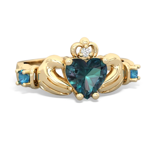 alexandrite-london topaz claddagh ring