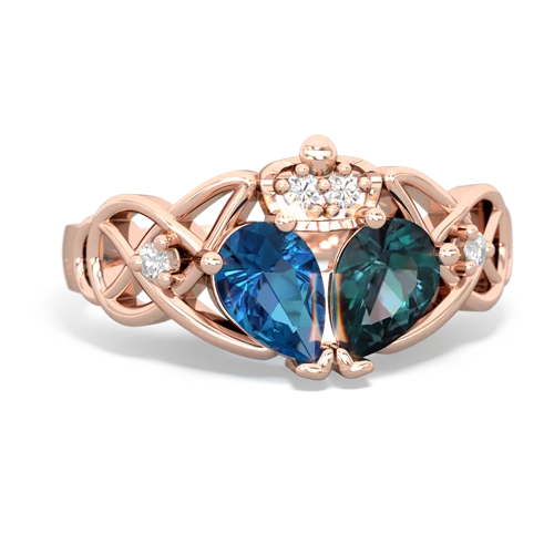 alexandrite-london topaz claddagh ring