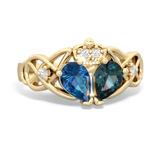 alexandrite-london topaz claddagh ring