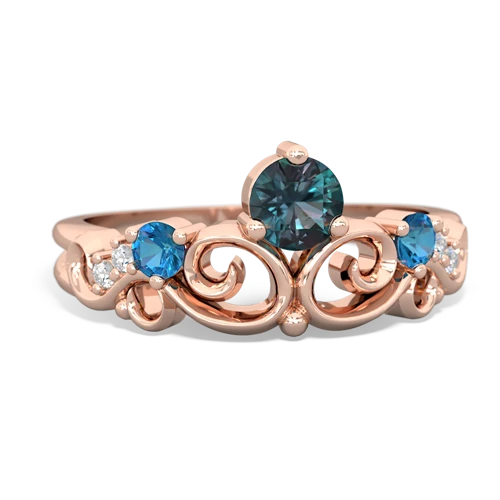 Lab Alexandrite Lab Created Alexandrite with Genuine London Blue Topaz and Genuine Aquamarine Crown Keepsake ring Ring