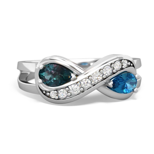 alexandrite-london topaz diamond infinity ring