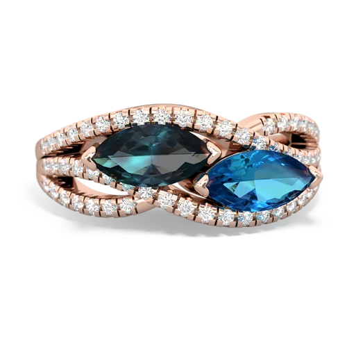 alexandrite-london topaz double heart ring